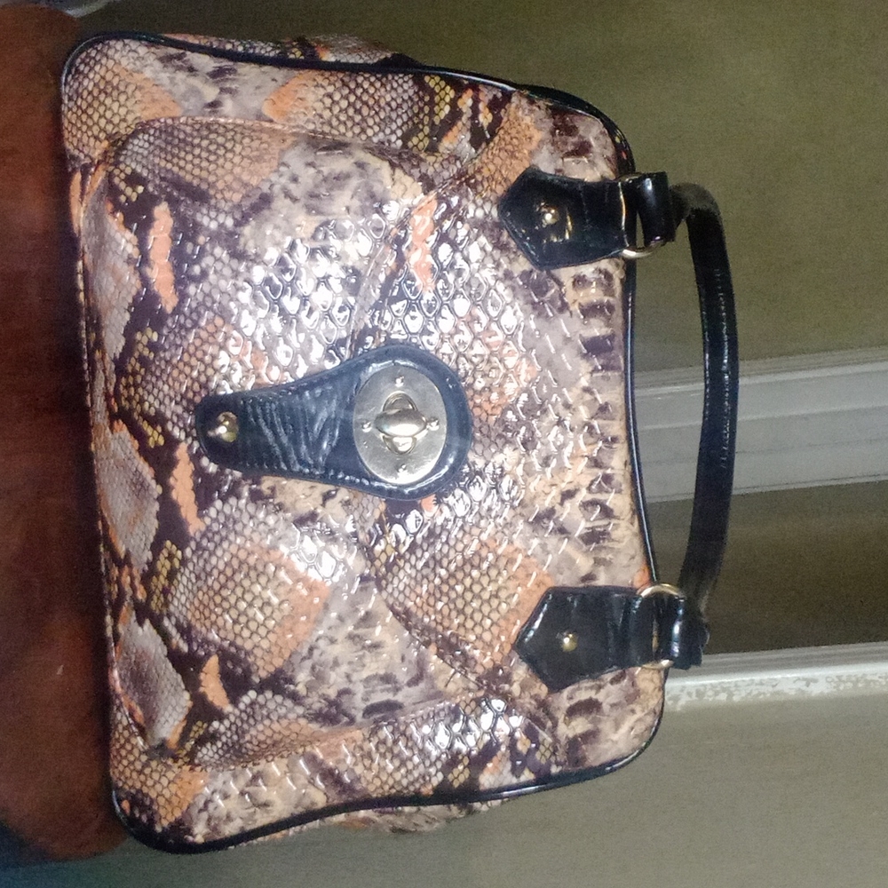 Stephanie Nicole snakeskin print purse